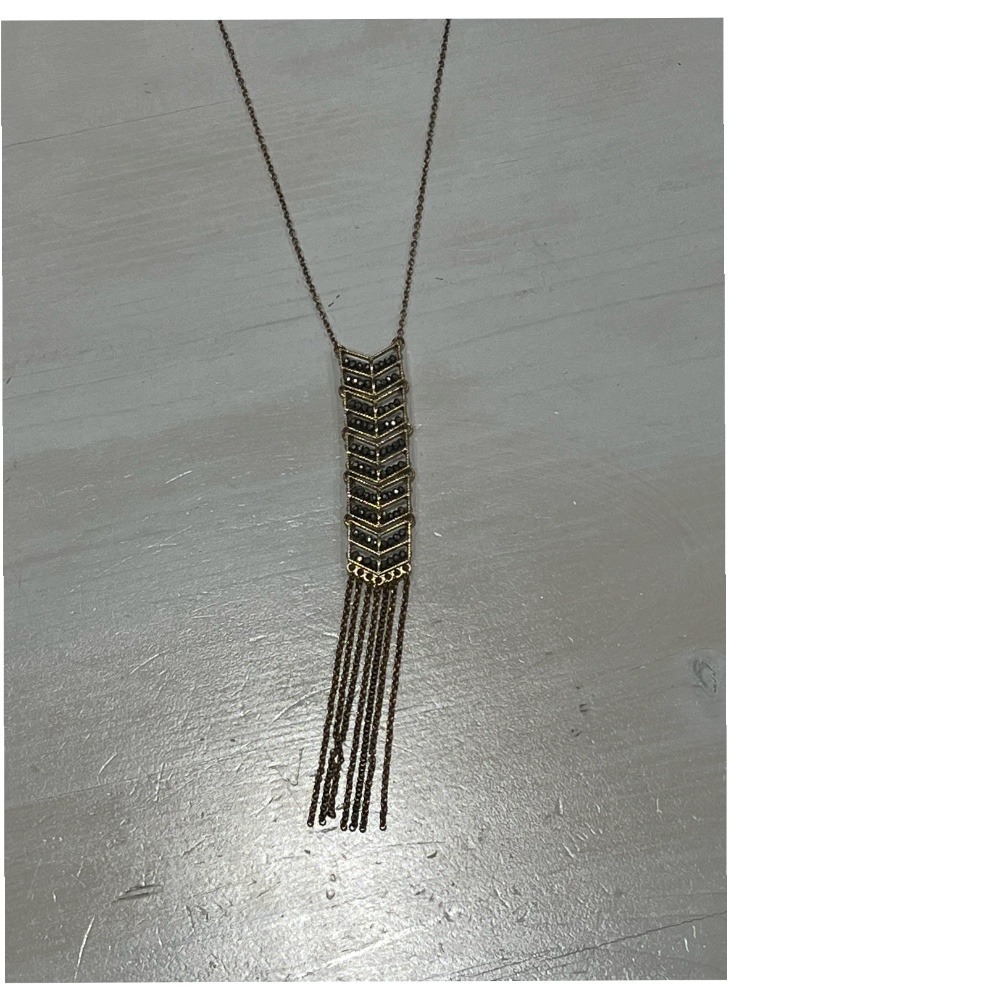 INC Arrow Tassel Pendant Necklace Gold Tone Fashion Jewelry‎